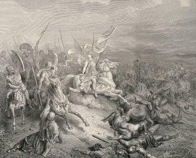 Bible svatá. 1866. Anděl Makabejský. Rytina od Gustave Dore