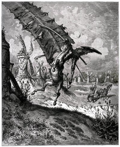 Geniální Hidalgo Don Quijote z Lamanšského průlivu od Miguela de Cervantese od Gustave Dore