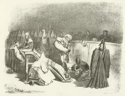 Inkvizice - mučení vodou (hlubotisk) od Gustave Dore