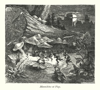 Hrad Mannikinů (rytina) od Gustave Dore