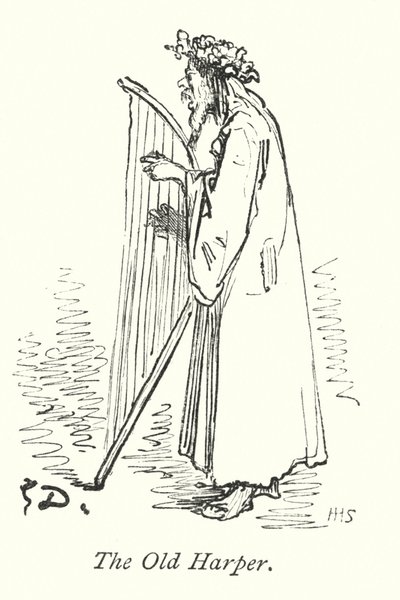 Starý Harper (rytina) od Gustave Dore