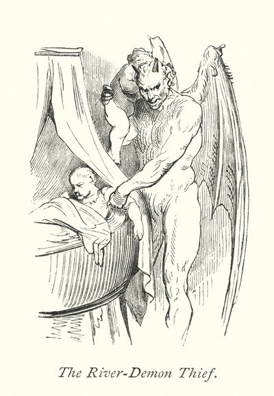 Zloděj říčních démonů (rytina) od Gustave Dore