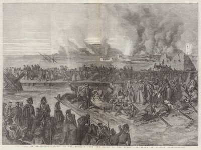 Obléhání Sevastopolu, ústup Rusů z jižní na severní stranu od Gustave Dore