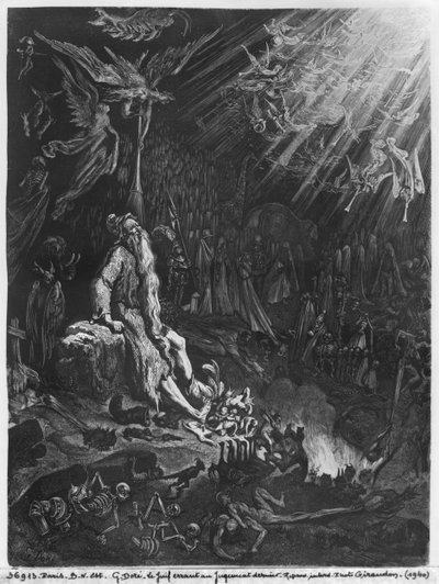 Bludný Žid a poslední soud, vyrytý Felix Jean Gauchard (1825-72) od Gustave Dore