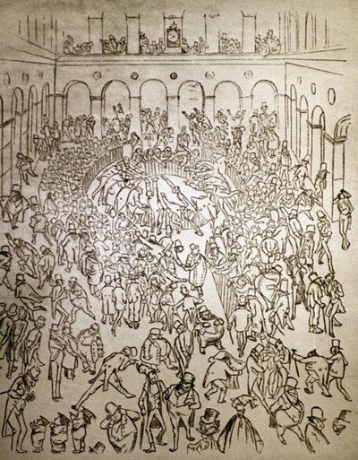 Zběsilý kapitalistický svět na pařížské burze, Gustave Dore od Gustave Dore