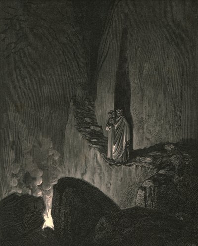 Průvodce, který poznamenal, jak se dívám pozorně, tak začal, c1890. od Gustave Dore