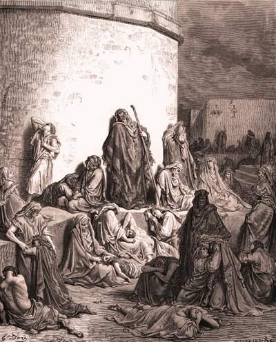 Lidé truchlí nad Jeruzalémem, Gustave Doré. - Bible od Gustave Dore