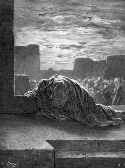 Modlící se prorok Ezra, Gustave Doré. - Bible od Gustave Dore