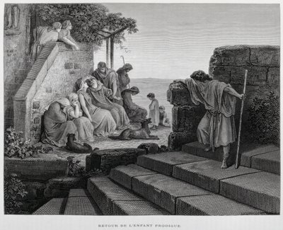 Návrat marnotratného syna, Ilustrace z Doreho bible od Gustave Dore