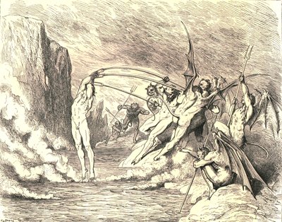 To řeklo, že ho zachytili více než stovkou háků, c1890. od Gustave Dore