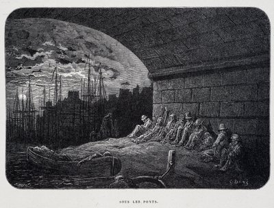 Tramp Under Bridges - v “Londýně” od Gustava Doré od Gustave Dore