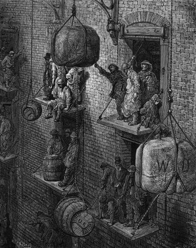 Viktoriánský sklad v Londýně od Gustave Dore