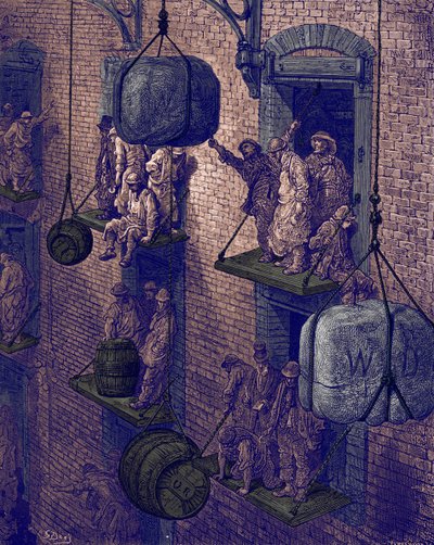 Skladování ve městě od Gustava Doré od Gustave Dore