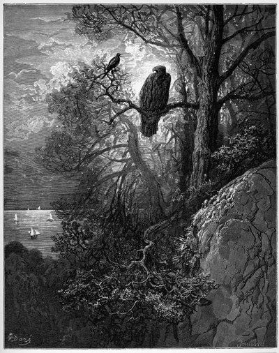orel a straka - orel a straka - z "Bajek" od Jean de La Fontaine od Gustave Dore