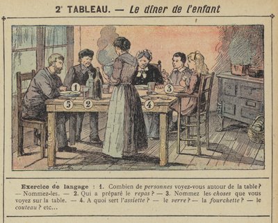 Dětská večeře (barva litho) od Gustave Fraipont