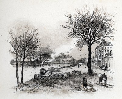 Pohled na Ivry sur Seine (Ivry-sur-Seine) Kresba Gustava Fraiponta (1849-1923) ze Saint-Juirs od Gustave Fraipont