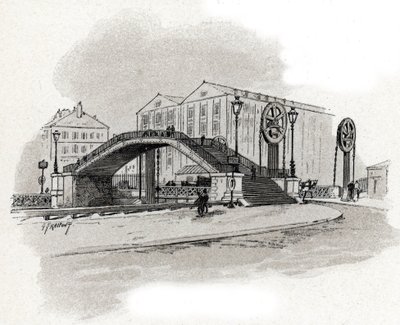 Pohled na výtahový most rue de Crimee, Bassin de l