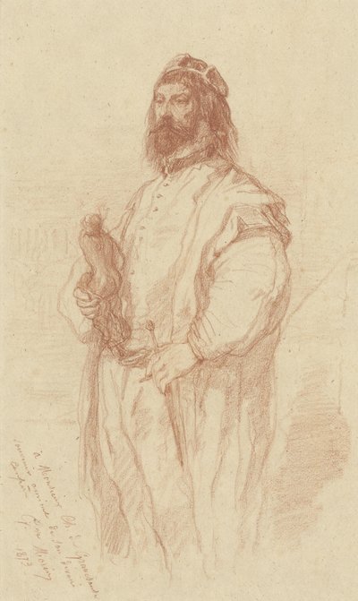 Stojící muž se sochou od Gustave François Morin