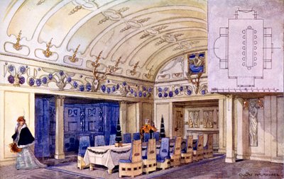 Německá jídelna, začátek 20. století (wc na papíře) od Gustave Halmhuber