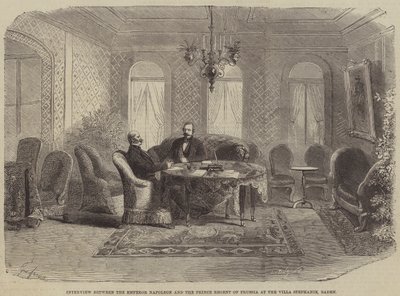Rozhovor císaře Napoleona s pruským princem regentem ve vile Stephanie v Bádensku od Gustave Janet