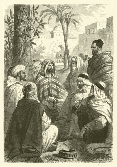 Arabský vypravěč (rytina) od Gustave Janet