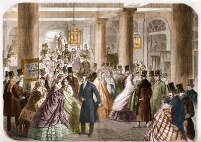 Italské divadlo (Salle Ventadour) bylo uvedeno v Paříži v roce 1858. Kresba Gustave Janet, rytina Jahyer. od Gustave Janet