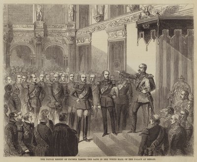 Princ regent z Pruska složil přísahu v Bílém sále paláce v Berlíně od Gustave Janet
