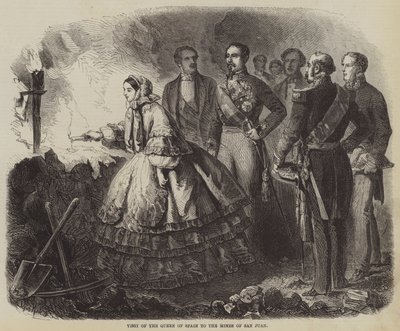 Návštěva španělské královny v dolech San Juan od Gustave Janet