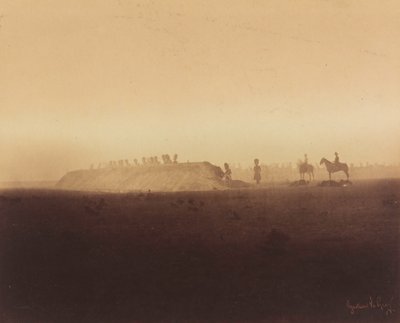 Manévry jezdectva, Camp de Châlons, 1857 (foto) od Gustave Le Gray