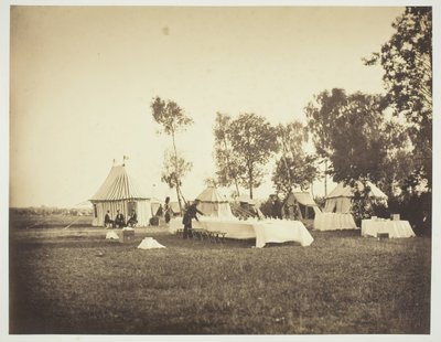 Příprava císařského stolu, Camp de Châlons, 1857. od Gustave Le Gray