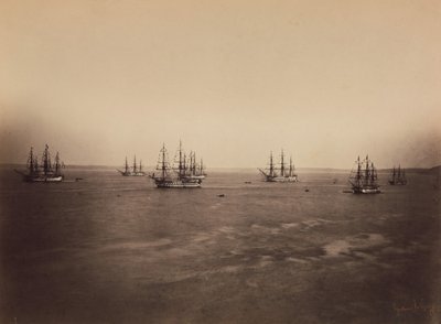Francouzská a anglická flotila, Cherbourg, srpen 1858. od Gustave Le Gray