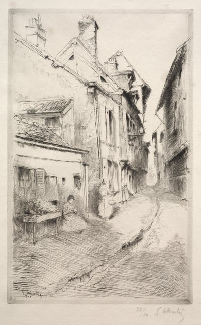 School Street v Troyes od Gustave Leheutre