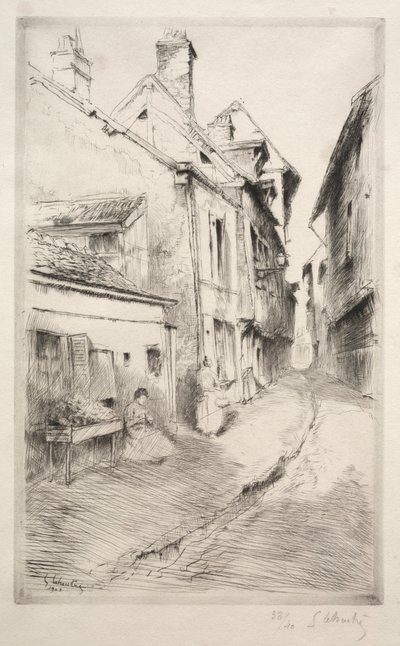 School Street v Troyes, 1902. od Gustave Leheutre