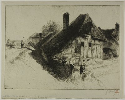 Nízkosedící rolnické obydlí, Troyes od Gustave Leheutre
