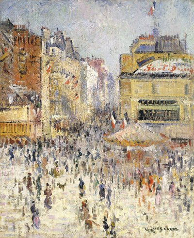 Den dobytí Bastily na Rue de Clignancourt, Paříž; Čtrnáctého července v Paříži, Rue de Clignancourt, od Gustave Loiseau