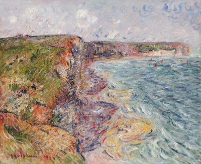 Plachetnice poblíž útesů, Yport; Voiliers pres de Falaises, Yport, 1924 od Gustave Loiseau