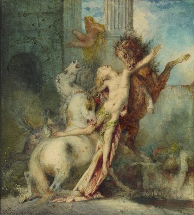 Diomédes pohlcený koňmi od Gustave Moreau