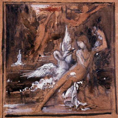 Leda a Swan. Kresba Gustava Moreaua (1826-1898). od Gustave Moreau