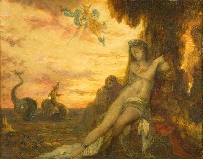 Perseus a Andromeda, kolem roku 1870 (olej na panelu) od Gustave Moreau