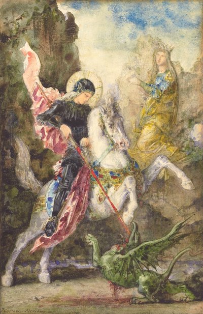 Svatý Jiří a drak, 1869 od Gustave Moreau