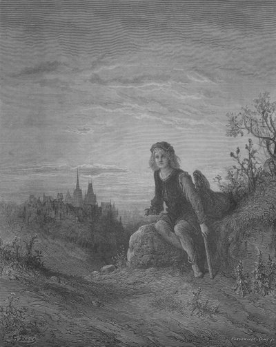 Dick Whittington poslouchá The Highgate Bells od Gustave after Dore