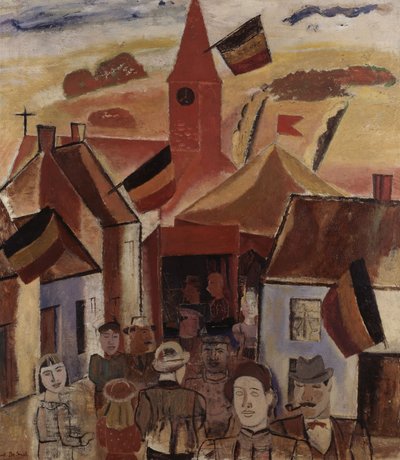 Vesnický jarmark, asi 1930 (olej na plátně) od Gustave de Smet