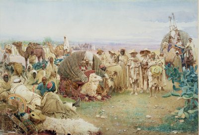 Karavan odpočívající v Kabylie od Gustavo Simoni