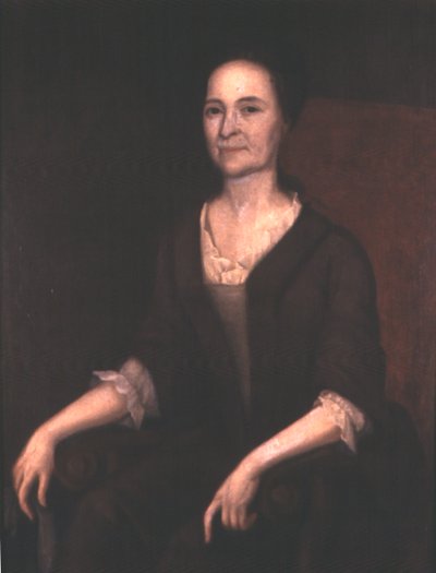 Paní Gustavus Hesselius (Lydia Getchel Hesselius), kolem 1740 (olej na plátně) od Gustavus Hesselius
