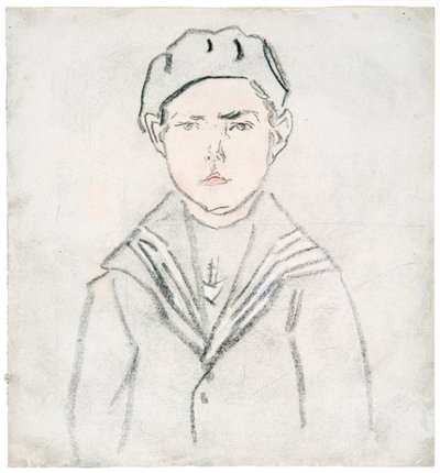 Chlapec v námořnickém obleku (barevné křídy na papíře) od Gwen John