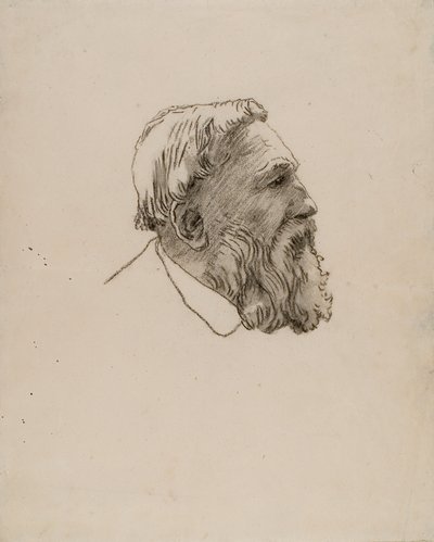 Rodinova hlava (uhel na papíře) od Gwen John
