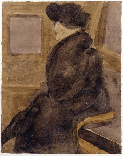 Stará žena v tramvaji od Gwen John