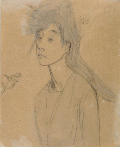 Ofélie: 1910 (křída a wash na papíře) od Gwen John