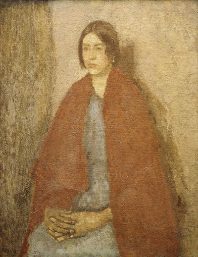 Mladá žena v červeném šátku, od Gwen John