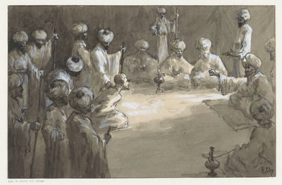 Shromáždění mužů od H.C. Louwerse (signed by artist)